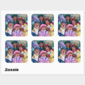 Erstellen einer Caroling-Illustration Quadratischer Aufkleber (Blatt)