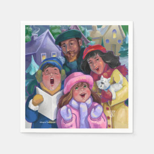 Erstellen einer Caroling-Illustration Serviette