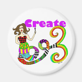 Erstellen einer farbigen Mermaid-Muse-Runde Magnet