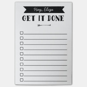 Erstellen einer Liste   Pfeil   Individuelle Name Post-it Klebezettel