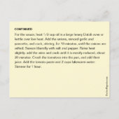 Erstellen einer Rezept-Karte Einladungspostkarte (Rückseite)