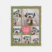 Erstellen eines 8-Foto Collage Heart - grün rosa Fleecedecke (Vorderseite)