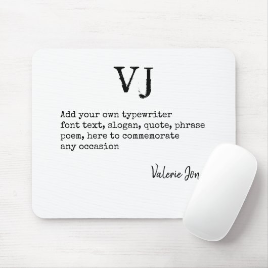 Erstellen eines eigenen Schriftart-Monogram-Zitats Mousepad (Mit Mouse)