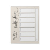 Erstellen eines einfachen Wochenplaners, Cream Notizblock (Rotiert)