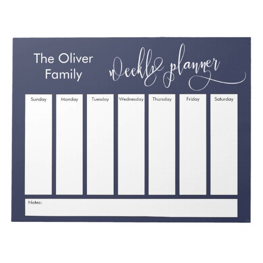 Erstellen eines einfachen Wochenplaners für die Ma Notizblock (Vorderseite)