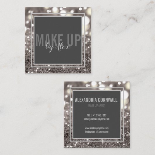 Erstellen eines Glitzer für künstlerisches Signatu Quadratische Visitenkarte (Vorne/Hinten)