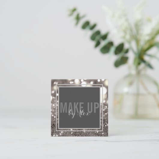 Erstellen eines Glitzer für künstlerisches Signatu Quadratische Visitenkarte (Stehend Vorderseite)