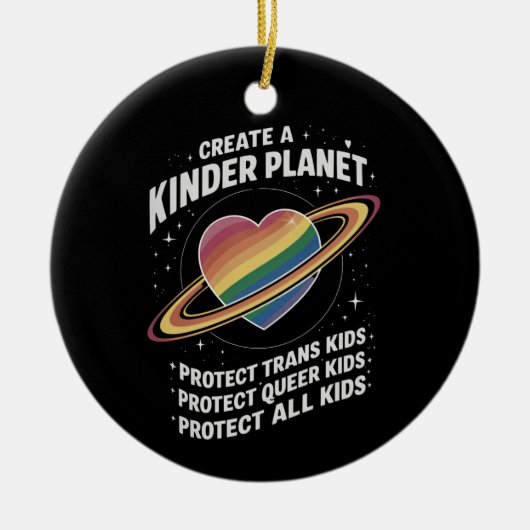 Erstellen eines Kinderplanets für LGBTQ-Jugend Keramik Ornament (Vorne)
