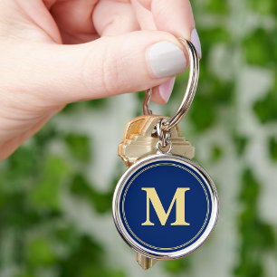 Erstellen eines Personalisierten Blue-Gold-Monogra Schlüsselanhänger