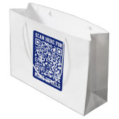 Erstellen eines skalierbaren QR-Codes | Navy Blue Große Geschenktüte (Rückseite Schrägansicht)
