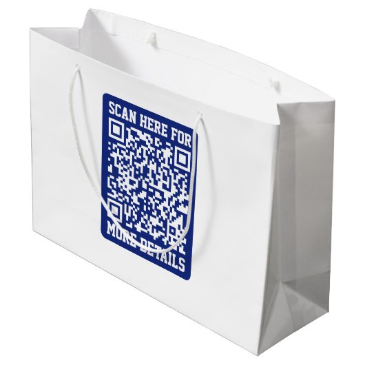 Erstellen eines skalierbaren QR-Codes | Navy Blue Große Geschenktüte (Rückseite Schrägansicht)