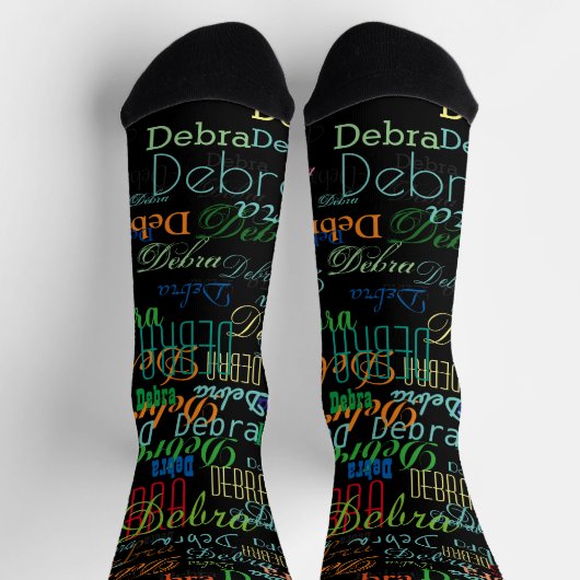 Erstellen Personalisierter Farbname Typografie Bla Socken (Oben)