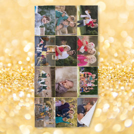 Erstellen Sie 12 Foto Collage Family Kids Mit Mono Strandtuch