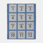 Erstellen Sie 12 FotoCollage auf Denim Textilien Fleecedecke (Vorderseite)