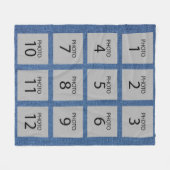 Erstellen Sie 12 FotoCollage auf Denim Textilien Fleecedecke (Vorderseite (Horizontal))