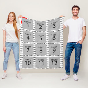 Erstellen Sie 12 Fotocollagen auf Ziffern Pi-Numme Fleecedecke