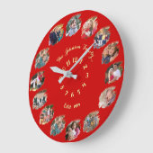 Erstellen Sie benutzerdefinierte Familie Foto Coll Große Wanduhr (Winkel)