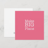 Erstellen Sie Big Plans - Note Card Mitteilungskarte (Vorne/Hinten)