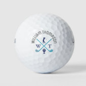 Erstellen Sie coole, stilvolle Monogramm-Golfbälle Golfball (Vorderseite)