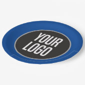 Erstellen Sie das Logo Papier Cocktail Blue Pappteller (Schrägansicht)