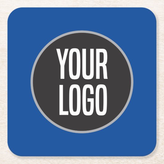 Erstellen Sie das Logo Papier Cocktail Blue Rechteckiger Pappuntersetzer (Vorderseite)