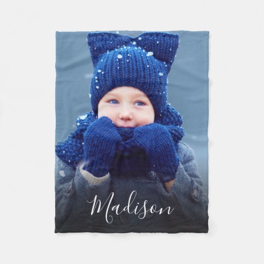 Erstellen Sie das Monogramm Ihres eigenen Fotos Fleecedecke (Vorderseite)