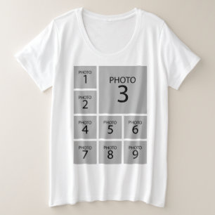 Erstellen Sie das Personalisierte FOTO der Collage Große Größe T-Shirt