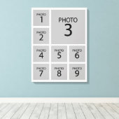 Erstellen Sie das Personalisierte FOTO der Collage Leinwanddruck (Insitu (Holzboden))