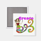 Erstellen Sie den farbenfrohen Mermaid-Platz Magnet (Vorderseite/Rückseite)