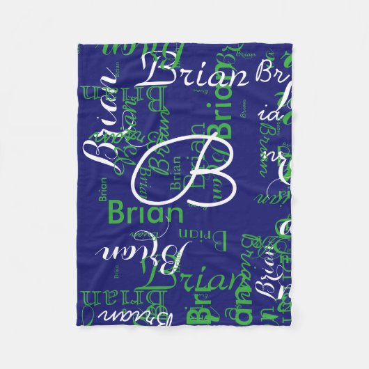 Erstellen Sie den Namen eines Jungen Typografie bl Fleecedecke (Vorderseite)