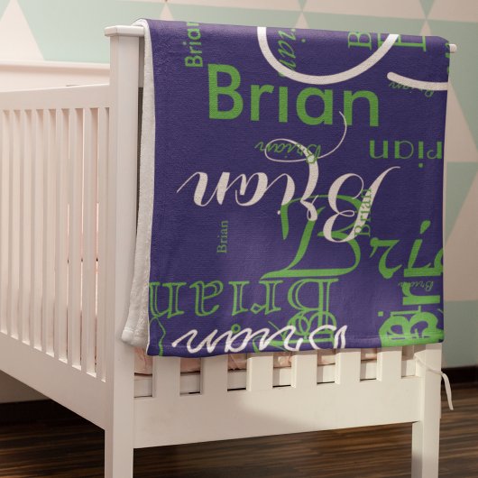 Erstellen Sie den Namen eines Jungen Typografie bl Fleecedecke