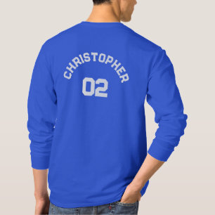 Erstellen Sie den Namen Jersey Number Men Long Sle T-Shirt