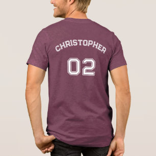 Erstellen Sie den Spielernamen Jersey Number Mens  Tri-Blend Shirt