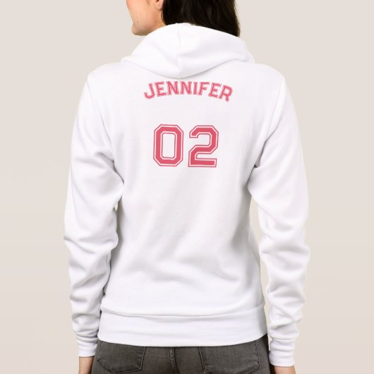 Erstellen Sie den Spielernamen Jersey Number Women Hoodie (Rückseite)