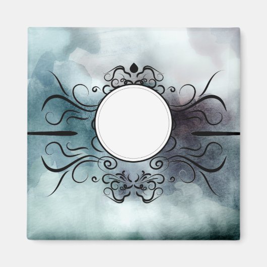 Erstellen Sie eigene Goth Misty Blue Watercolor Pe Magnet (Vorne)