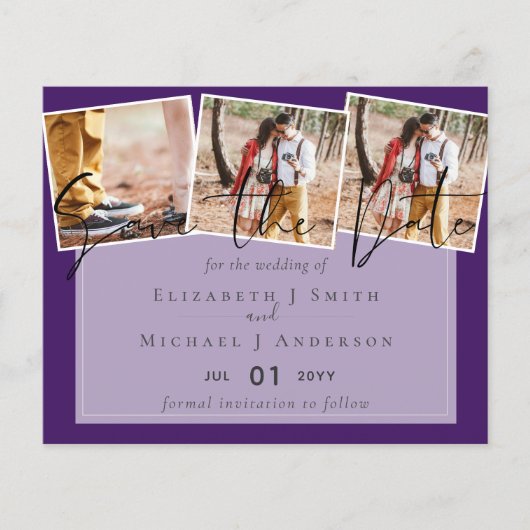 Erstellen Sie eigene moderne Save the Date Hochzei (Vorderseite)