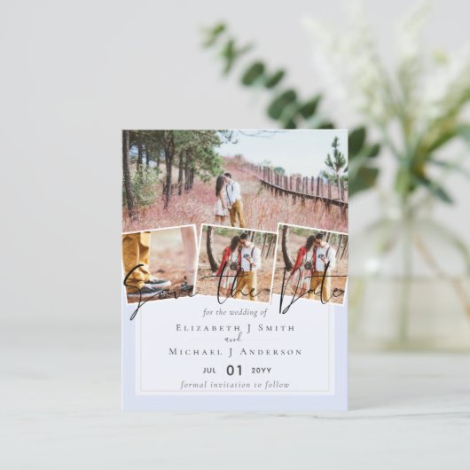 Erstellen Sie eigene moderne Save the Date Hochzei (Stehend Vorderseite)