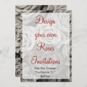 Erstellen Sie eigene Rose-Einladungen als Blanko-V Einladung (Vorne/Hinten)
