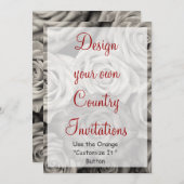 Erstellen Sie eigene Rose-Einladungen als Blanko-V Einladung (Vorne/Hinten)