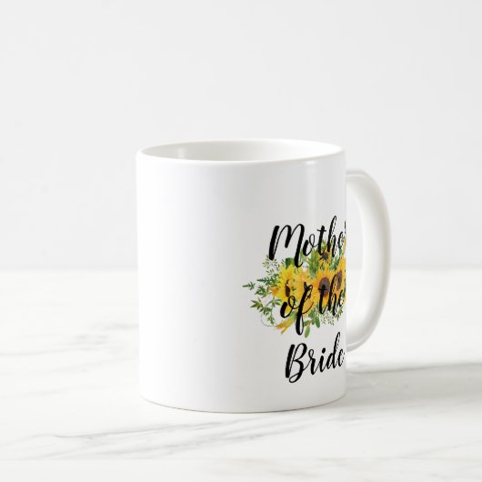 Erstellen Sie eigene Sonnenblumen-Brautparty-Gesch Kaffeetasse (VorderseiteRechts)
