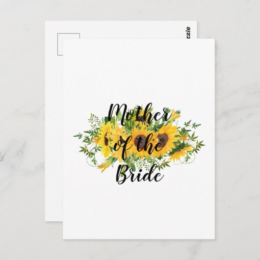 Erstellen Sie eigene Sonnenblumen-Brautparty-Gesch Postkarte (Vorne/Hinten)