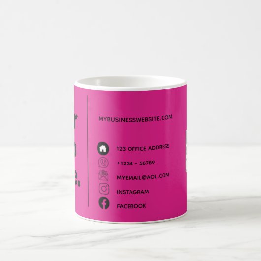 Erstellen Sie ein eigenes CERISE PINK QR CODE-Firm Kaffeetasse (Mittel)