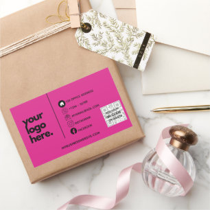 Erstellen Sie ein eigenes CERISE PINK QR CODE-Firm Rechteckiger Aufkleber