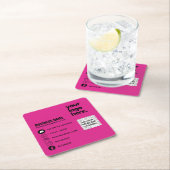 Erstellen Sie ein eigenes CERISE PINK QR CODE-Firm Rechteckiger Pappuntersetzer (Vor Ort)