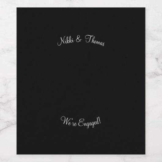 Erstellen Sie ein eigenes Foto-Verlobung-Skript Weinetikett (Einzelnes Label)