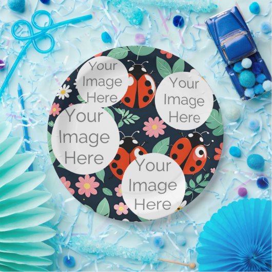 Erstellen Sie ein eigenes Papier-Foto-Textvorlage  Pappteller (Party)