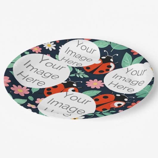 Erstellen Sie ein eigenes Papier-Foto-Textvorlage  Pappteller (Schrägansicht)