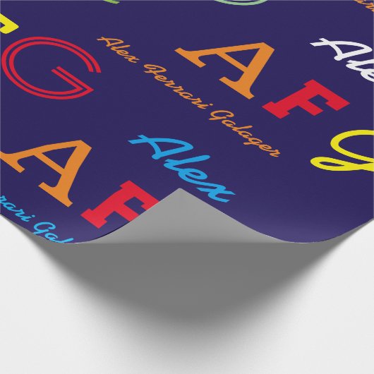 Erstellen Sie ein eigenes Personalisiertes Namensm Geschenkpapier (Ecke)