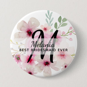 Erstellen Sie ein eigenes PINK BLUSH FLORAL BOHO B Button