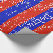 Erstellen Sie ein eigenes rotes und blaues Namensm Geschenkpapier (Ecke)